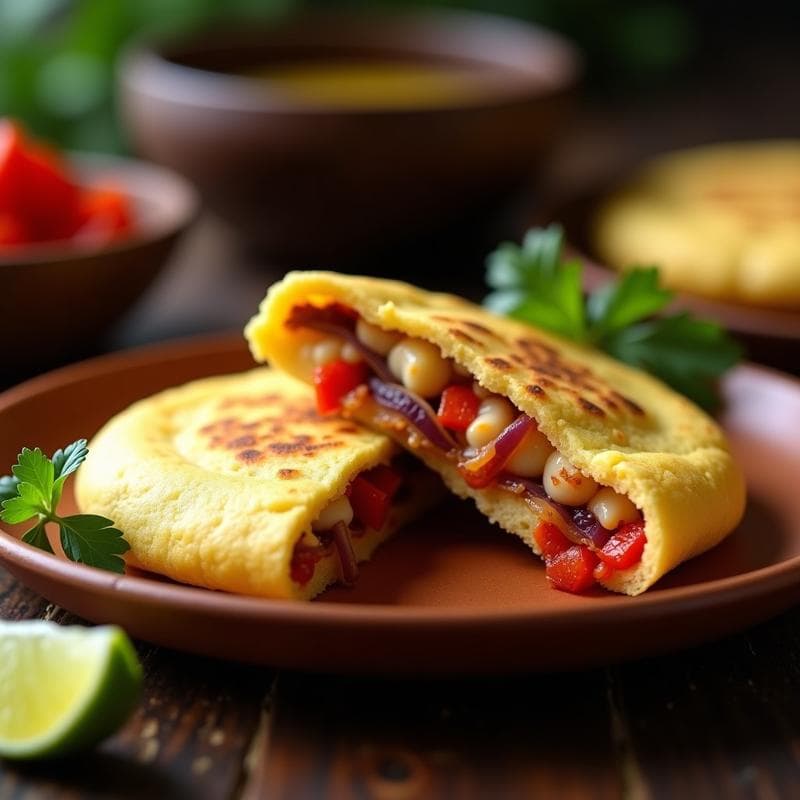 Arepa de Yuca Rellena de Queso de Caju y Pimientos: Receta Venezolana Sin Gluten
