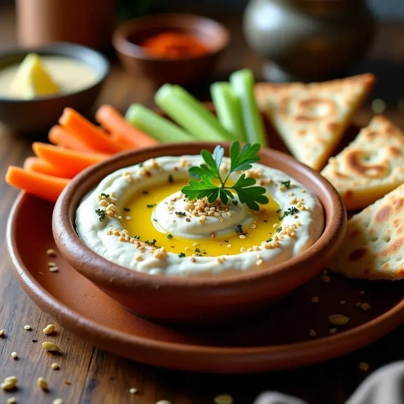 Baba Ganoush de Berenjena Asada y Tahini: Dip Árabe Sin Lactosa y Rápido para Aperitivos
