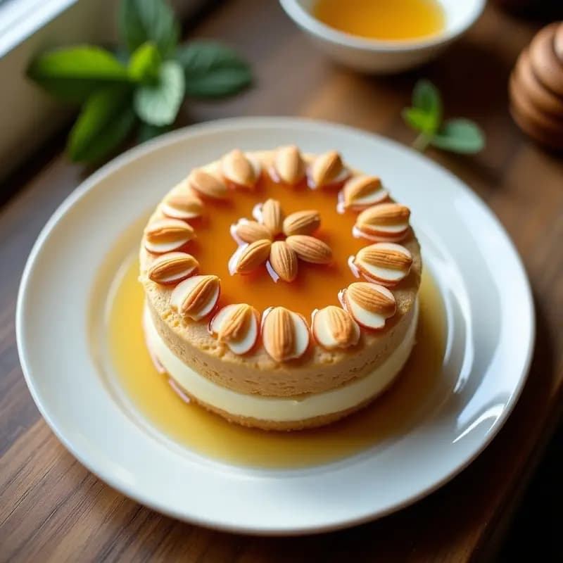 Bienenstich Alemán Sin Azúcar: Postre de Miel y Almendras con Crema de Vanilla Keto