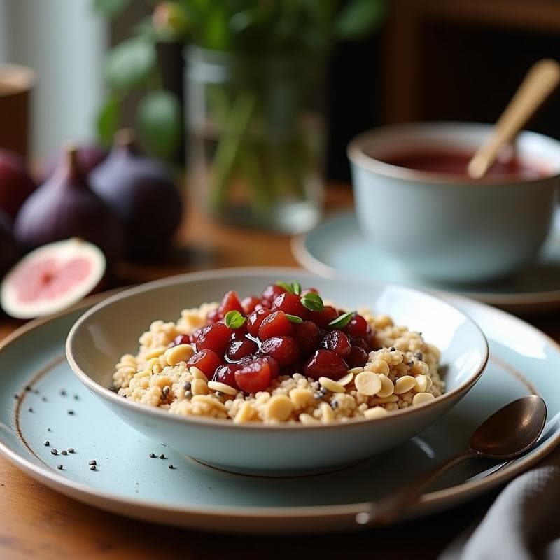 Bowl de Avena con Compota de Higo Negro y Semillas de Chía: Desayuno Antiinflamatorio