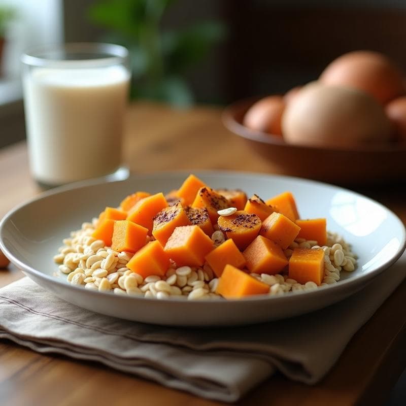 Bowl de Avena con Puré de Boniato y Canela: Desayuno Vegano y Alta en Fibra en Thermomix