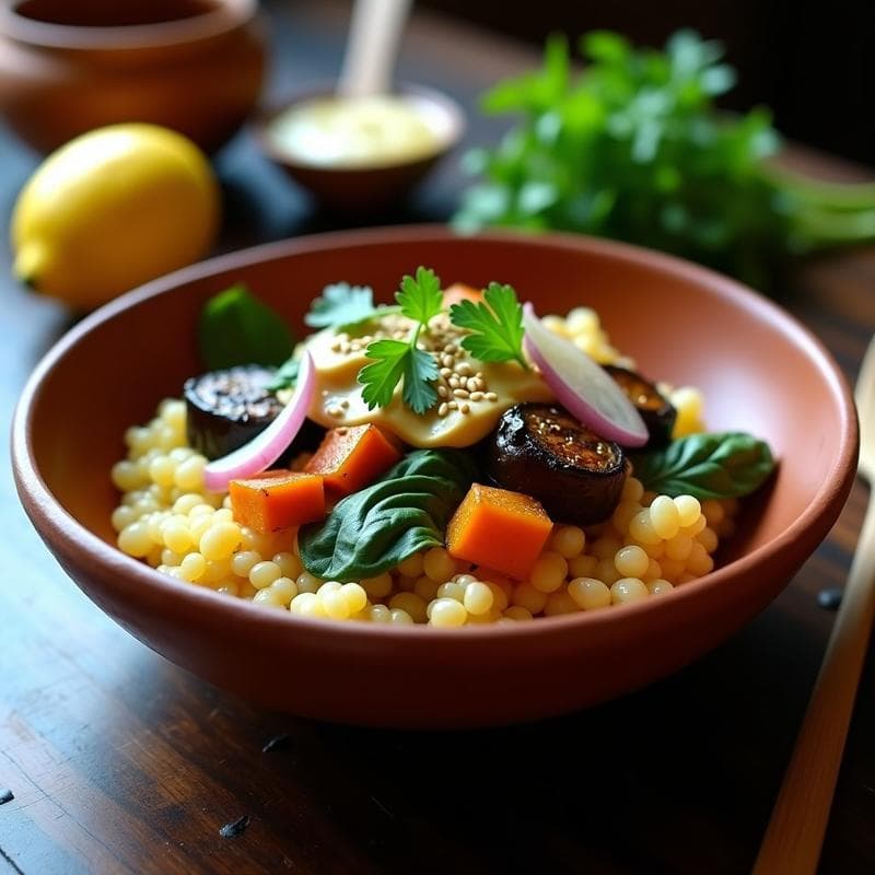 Bowl de Fono (Yuca Fermentada) con Vegetales Asados: Receta Congo-Angoleña Vegana