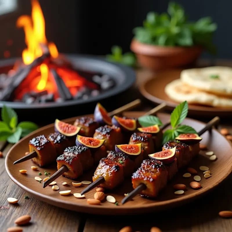 Brochetas Morunas de Cordero y Higos: Receta Árabe Dulce-Salada para Barbacoa