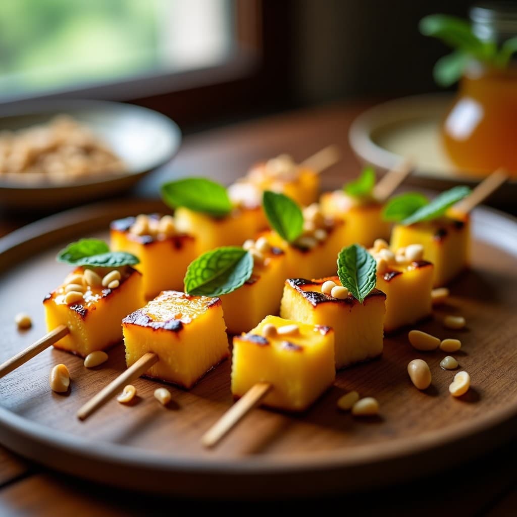 Brochetas de Piña Caramelizada y Queso de Cabra con Miel de Eucalipto: Receta Australiana en Grill