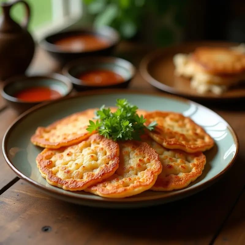 Bungeoppang coreano bajo en carbohidratos en molde de pescado, dorados y esponjosos, con relleno de queso crema y semillas de sésamo tostadas, servidos en plato de cerámica blanca con fondo rústico.
