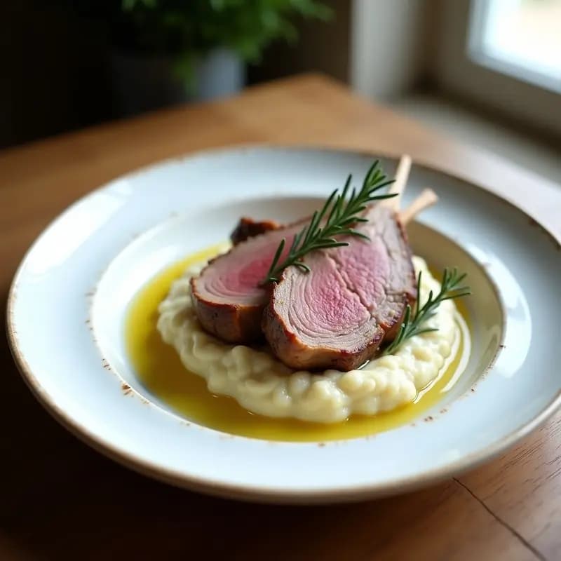 Cordero al Romero con Puré de Coliflor: Receta Francesa Gourmet en Horno
