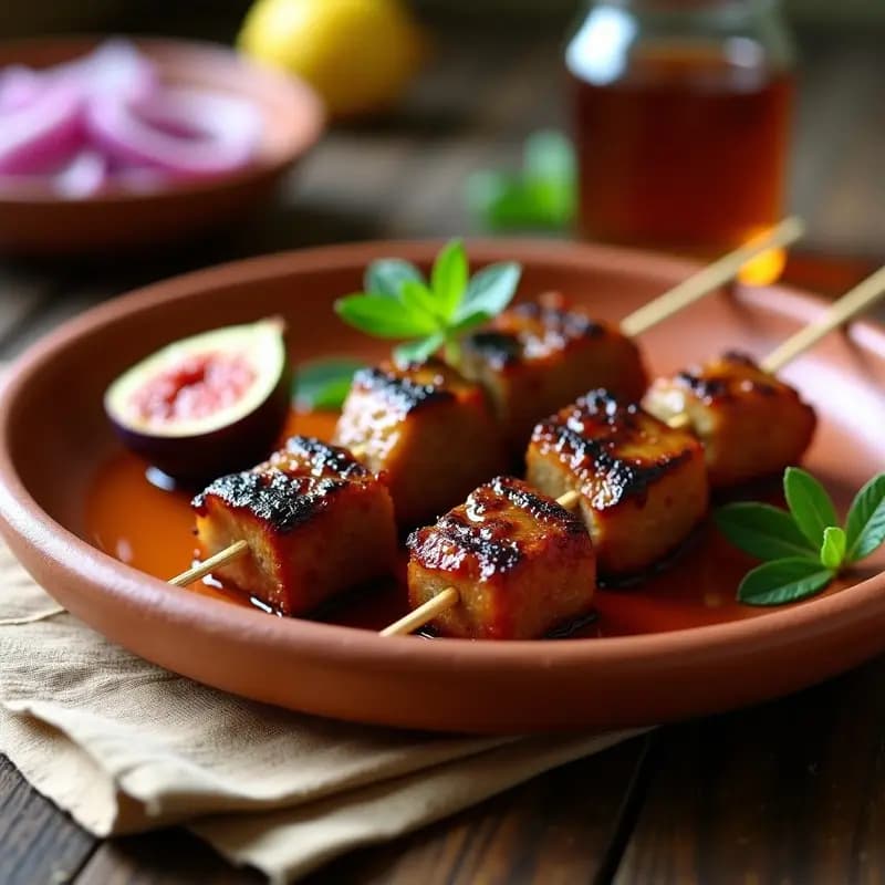 Kebabs de Cordero y Higos: Brochetas Marroquíes Dulce-Saladas en Grill
