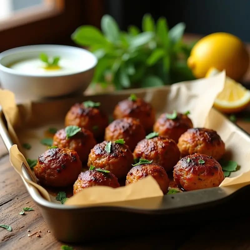 Kofta de Cordero al Horno con Salsa de Yogur y Menta: Receta de Medio Oriente Especiada