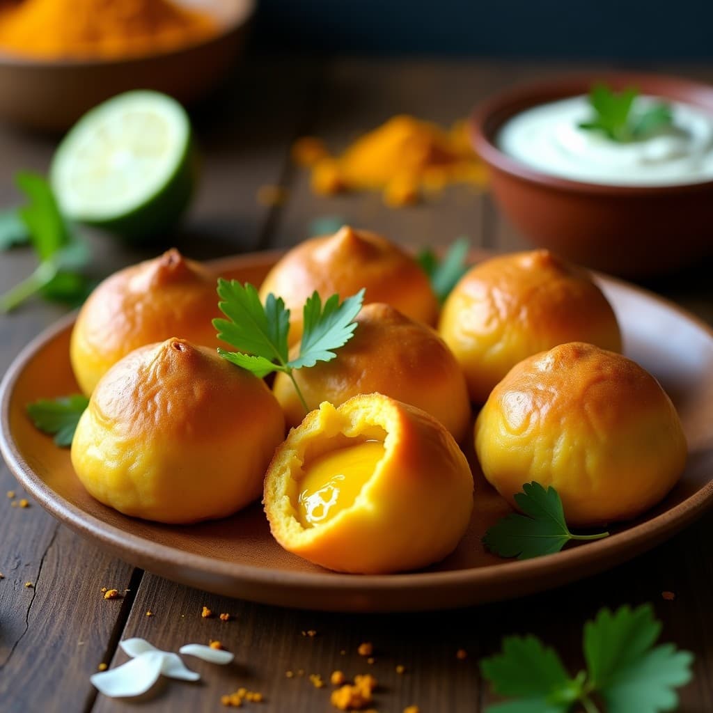 Panecillos de Cassava y Cúrcuma Rellenos de Pollo al Curry: Receta Brasilera en Thermomix