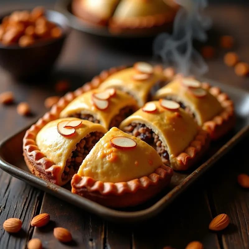 Pastel de Pastel Filipino con Carne de Cerdo y Uvas Pasas: Empanada Dulce-Salada