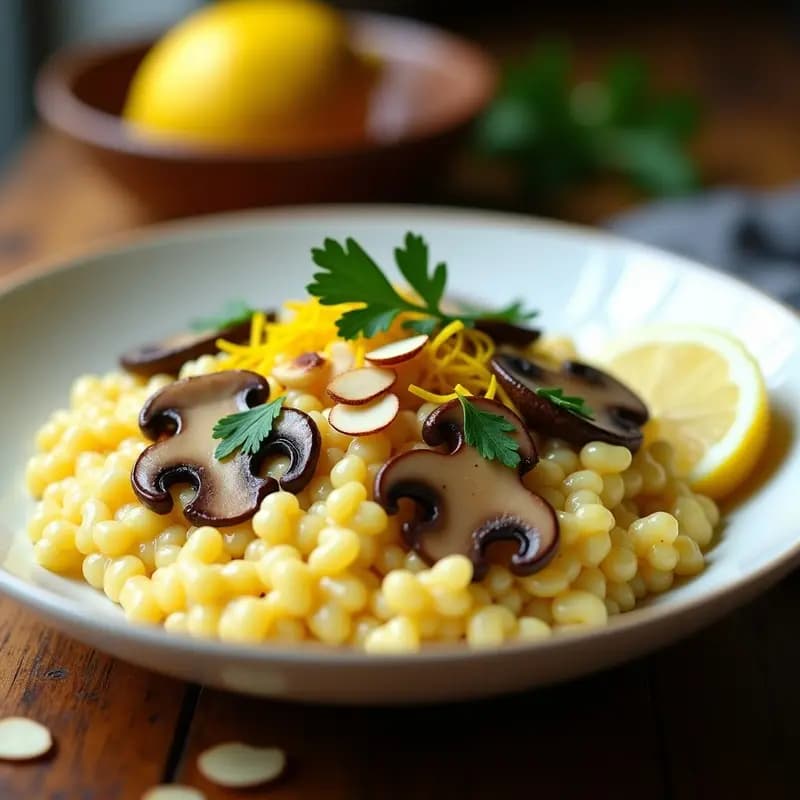 Risotto de Champiñones y Azafrán: Receta Persa Sin Lácteos y con Toque de Limón