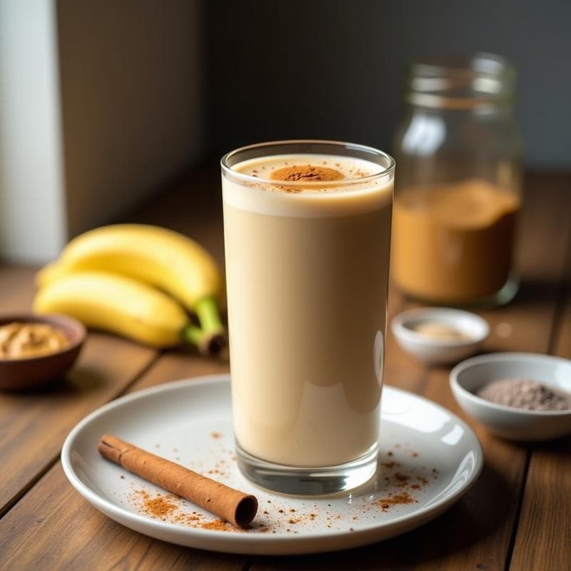 Smoothie de Protein de vainilla y Mantequilla de Cacahuete con Plátano: Bebida Keto para Post-Entreno