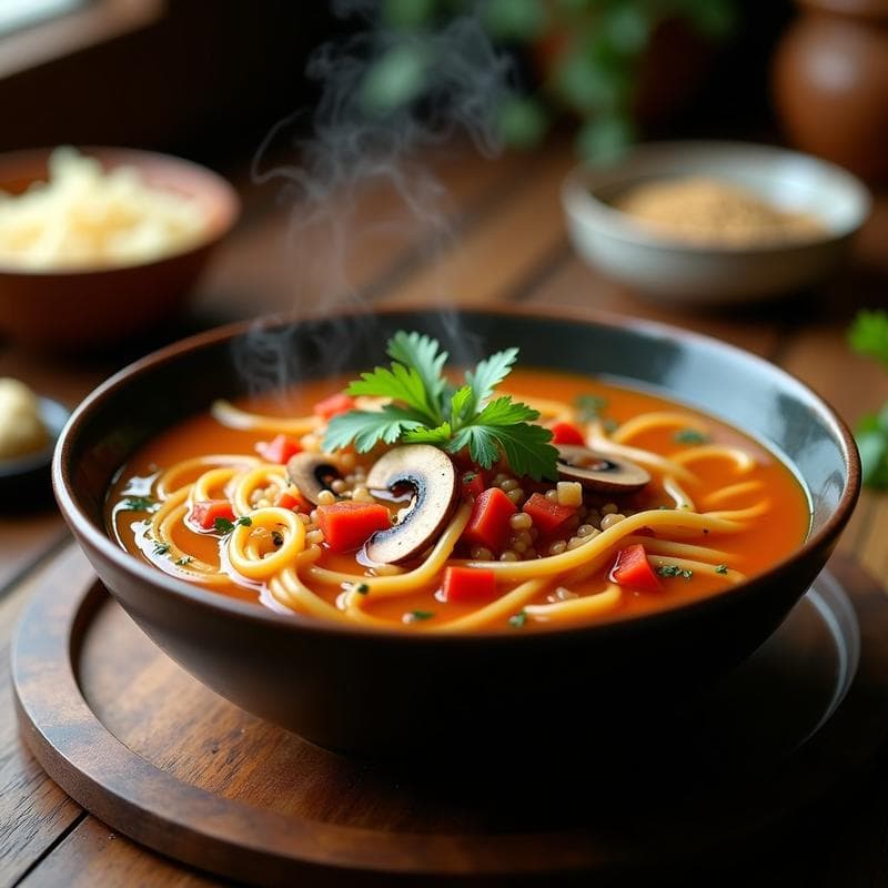 Sopa de Fideos de Lentejas y Jengibre: Receta China Depurativa en Olla Rápida