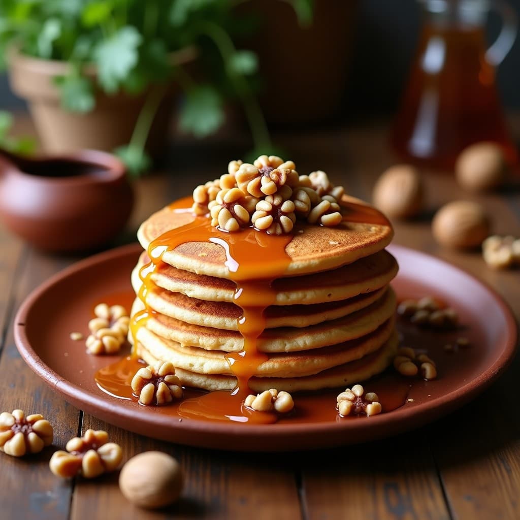 Tortitas de Harina de Grillo con Sirope de Dátiles y Nueces: Desayuno Mexicano de Insectos