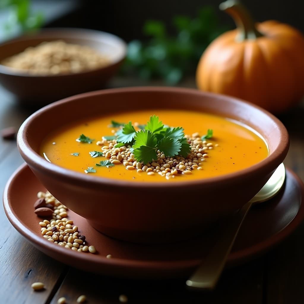 Sopa de Lentejas Negras con Calabaza y Especias Marroquíes: Receta Vegana en Thermomix
