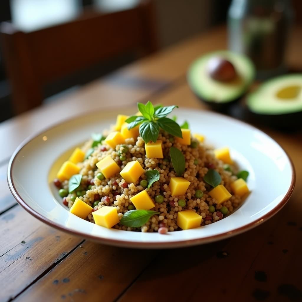Ensalada de Quinoa, Aguacate y Mango