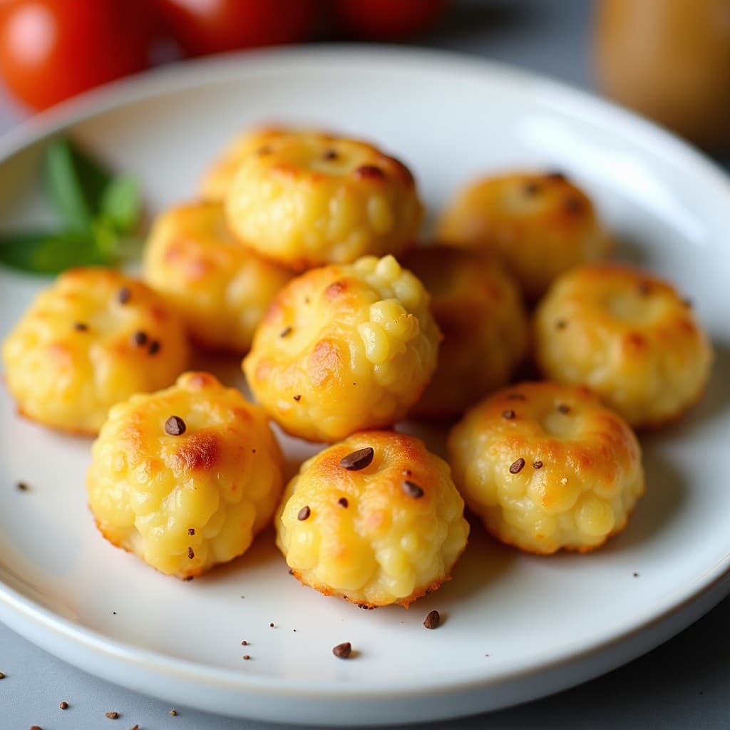 Croquetas de jamón ibérico caseras, extra cremosas por dentro y crujientes por fuera, en un plato de cerámica sobre una mesa de madera