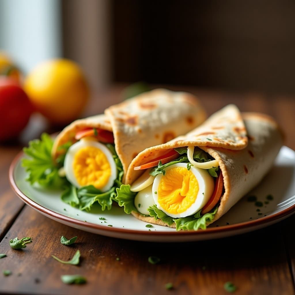Wrap Integral de Pavo, Queso y Huevo Duro