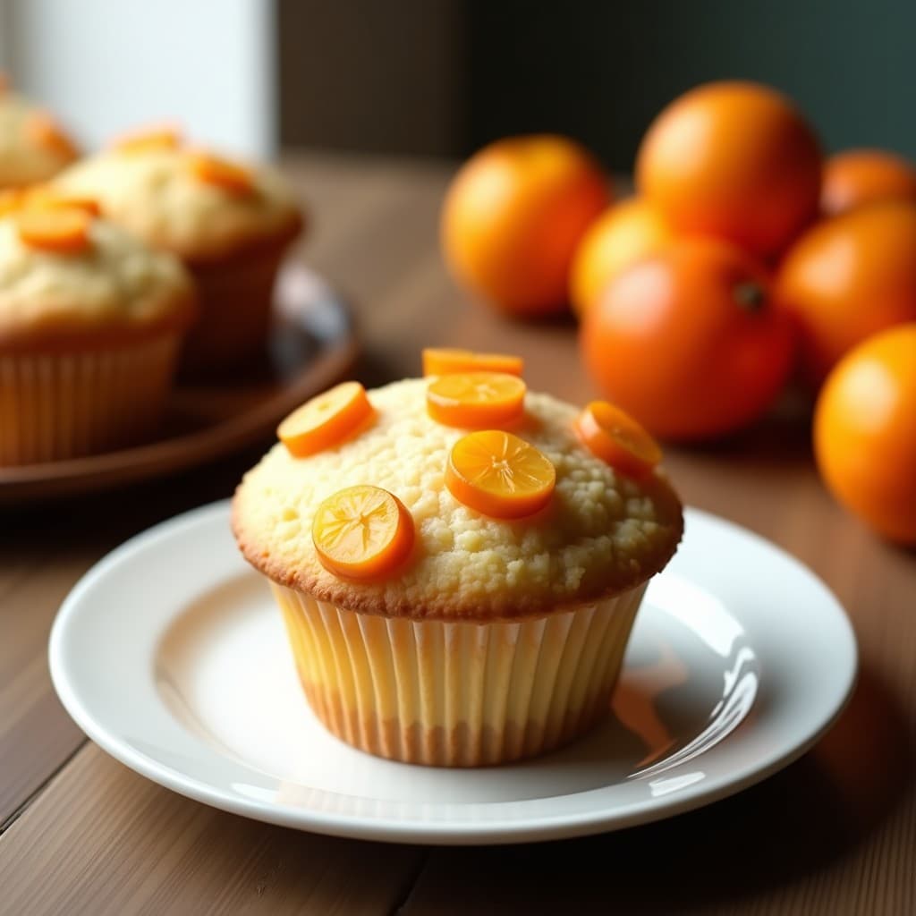 Muffin de arándanos fresco y esponjoso recién salido del microondas, con arándanos frescos y una cucharada de miel en la parte superior