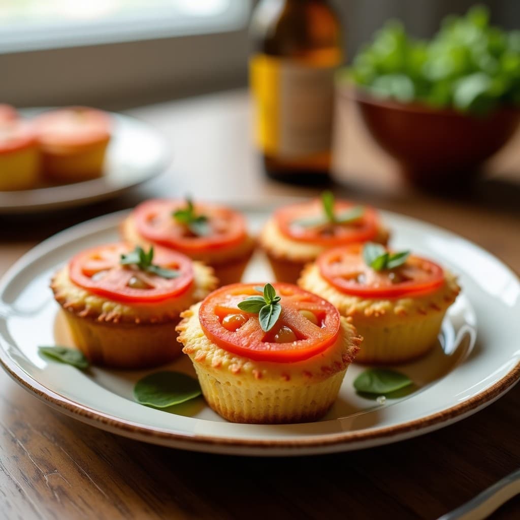 Muffins Salados de Tomate Seco y Albahaca