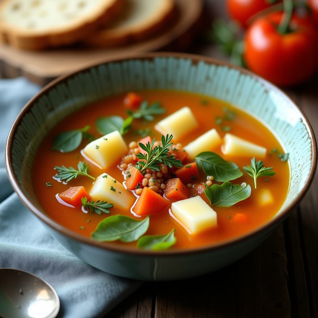 Sopa de col y apio en una olla, lista para servir, con ingredientes frescos alrededor, para una cena saludable y baja en calorías