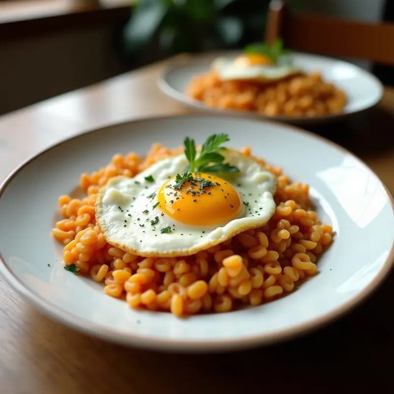 Cazuela de barro con arroz meloso cubierto por una costra dorada de huevo y trozos de longaniza y chorizo, típico plato festivo de la Vega Baja del Segura.