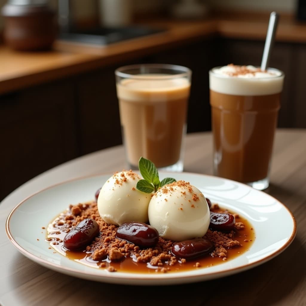 Batido de Café Arabica, Dátiles y Especias con Helado de Coco: Frappé Vegano y Energético