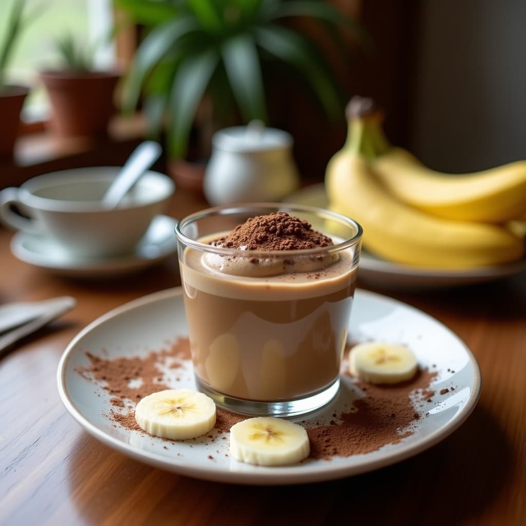 Batido de Café Proteico con Banana y Cacao: Desayuno Energizante en 3 Minutos
