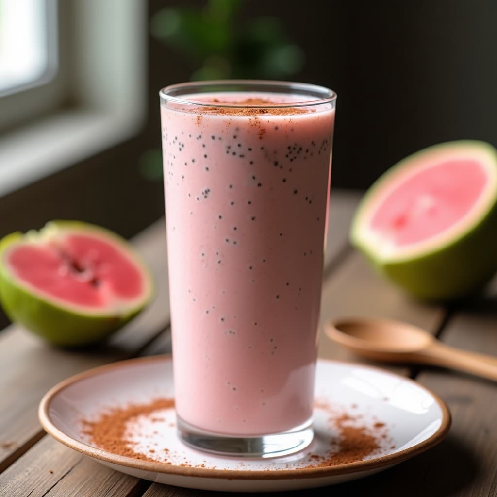 Batido de Proteína de Guayaba y Yogur Griego: Bebida Post-Entreno Tropical y Alta en Proteínas
