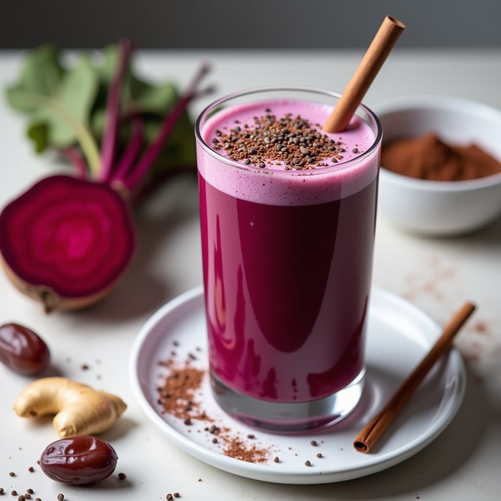 Batido de Remolacha y Cacao: Bebida Energética y Antiinflamatoria