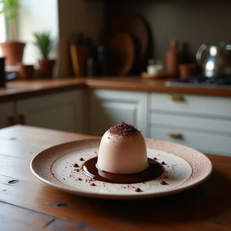 Vaso alto transparente con batido de remolacha y chocolate negro, coronado por una espuma blanca de aquafaba y espolvoreado con cacao en polvo. Fondo oscuro con luz lateral para resaltar el color vibrante y la textura cremosa.