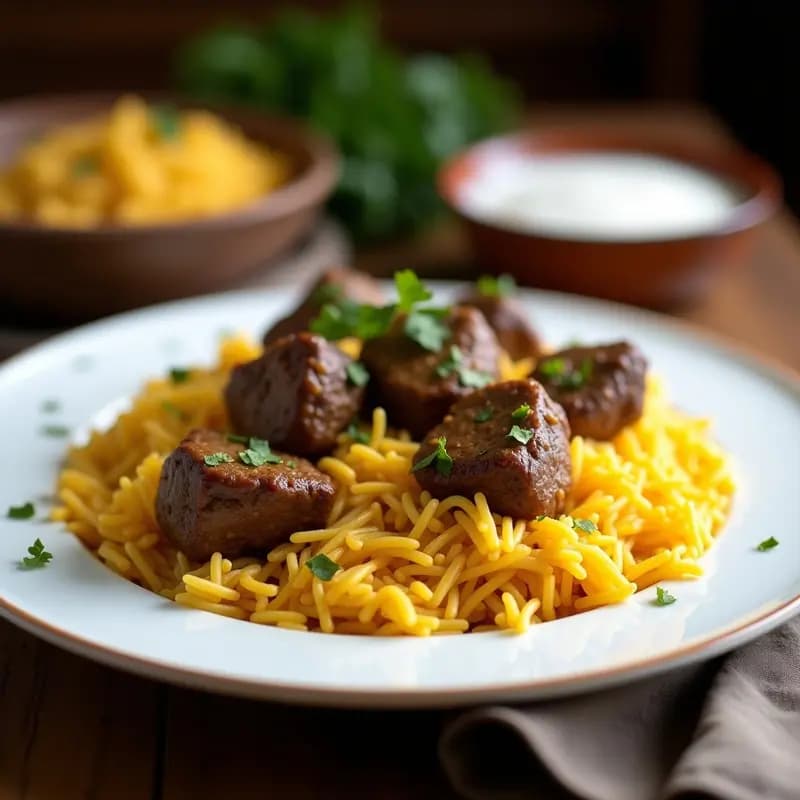 Biryani de Cordero con Azafrán y Leche de Coco: Receta India Aromática en Olla Lenta