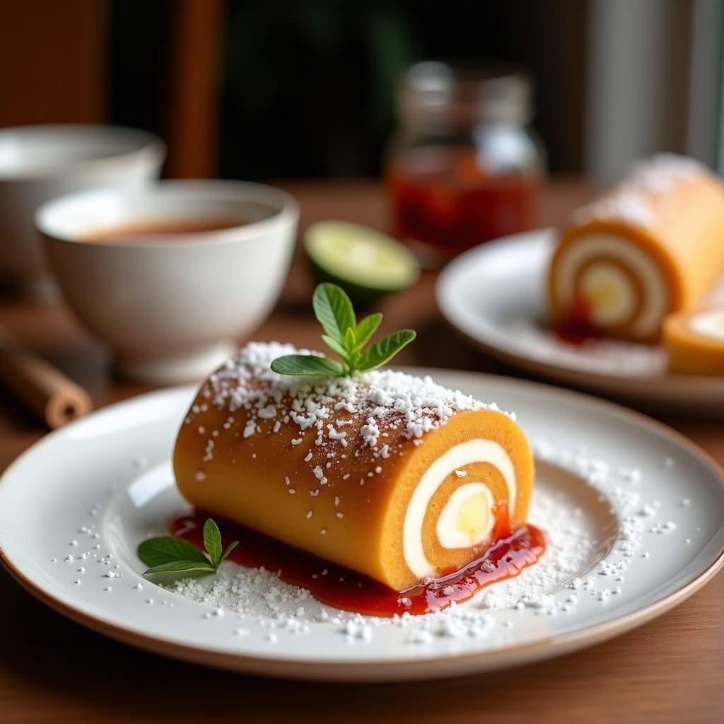 Bolo de Rolo Vegano con Mermelada de Guayaba y Coco Rallado: Postre Brasileño Sin Huevos