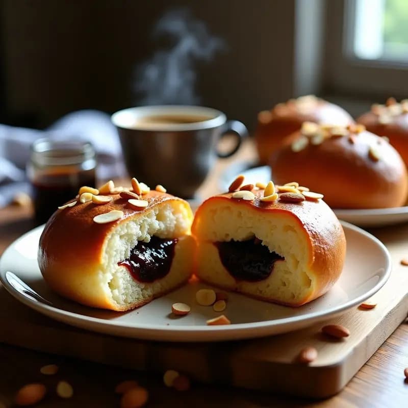 Brioche Francés con Almendras y Mermelada de Higo Negro: Desayuno Gourmet Sin Lactosa