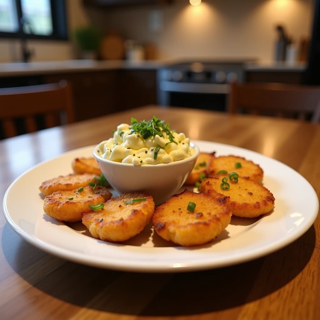 Brochetas doradas de queso halloumi y ananás en palillos de bambú, con hojas de mentol fresco y un hilo de miel de sésamo. Plato de fondo blanco con detalles rústicos, receta chipriota en airfryer dulce-salada.