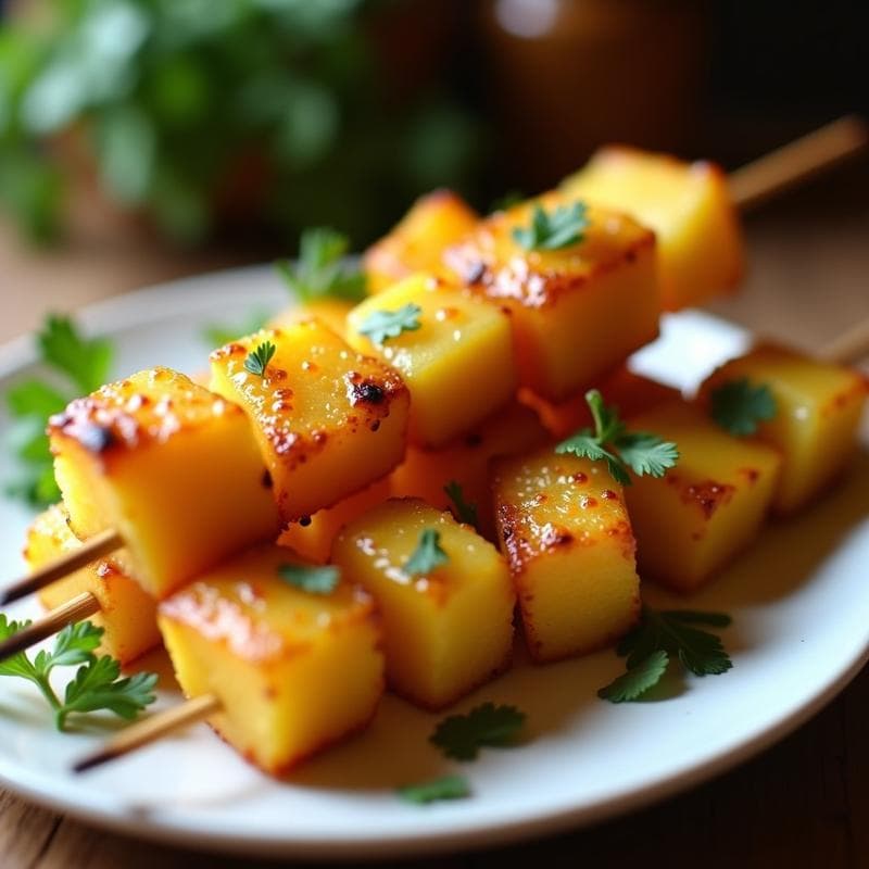 Brochetas de Condrimonio y Piña con Glaseado de Miel y Jengibre: Receta en Airfryer con Toque Ácido-Dulce