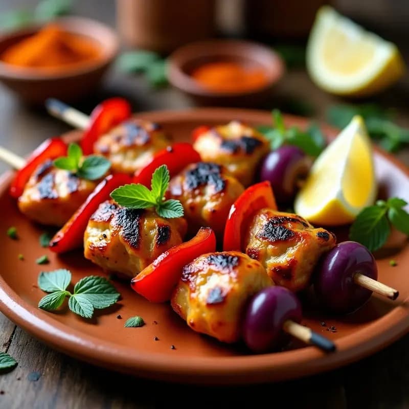 Brochetas Morunas de Pollo con Especias Ras el Hanout: Receta en Grill Alto en Proteína