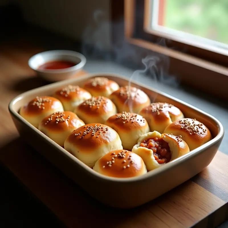 Buns de Cerdo Pull Apart con Salsa Hoisin: Receta China para Reuniones en Horno