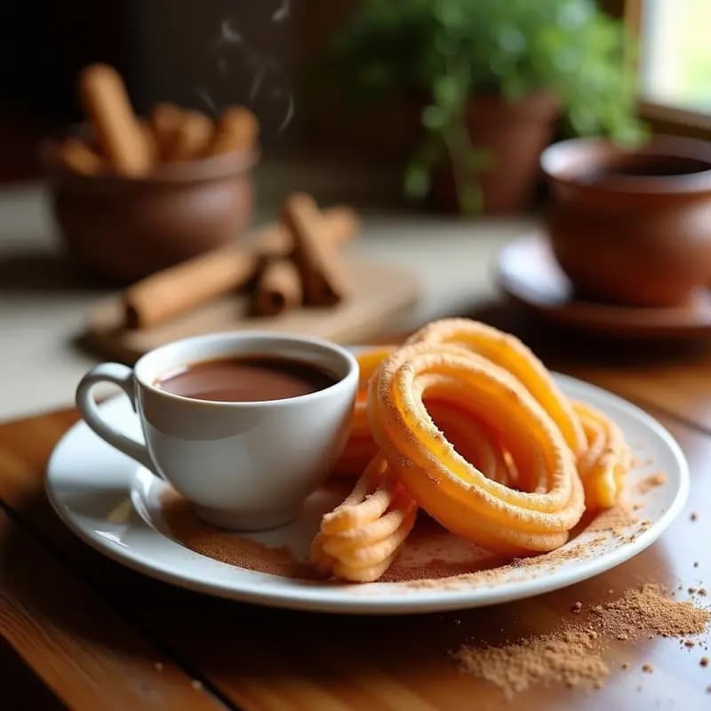 Churros Tradicionales con Chocolate Caliente: Receta de la Abuela Sin horno en 20 Min