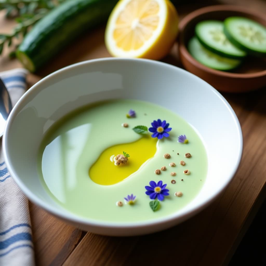Crema Fría de Pepino y Kéfir con Aceite de Oliva Virgen Extra: Receta Turca Probiótica en Thermomix