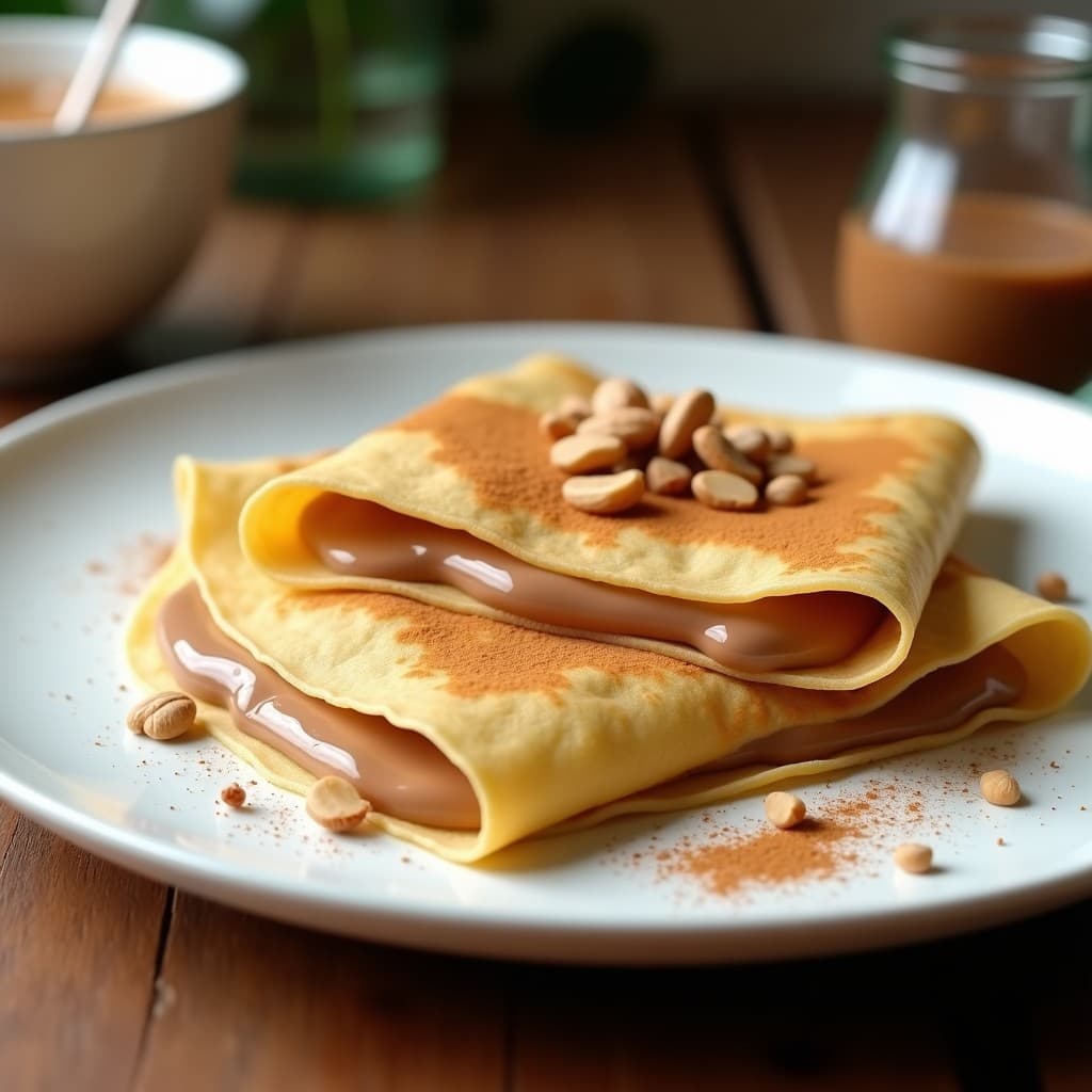 Crepes de Harina de Almendra Rellenos de Crema de Avellanas: Desayuno Keto Sin Azúcar