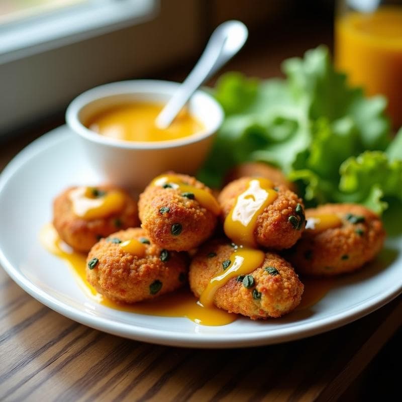 Croquetas de Espinacas y Queso de Cabaña con Salsa de Mostaza y Miel: Receta Argentina en Airfryer
