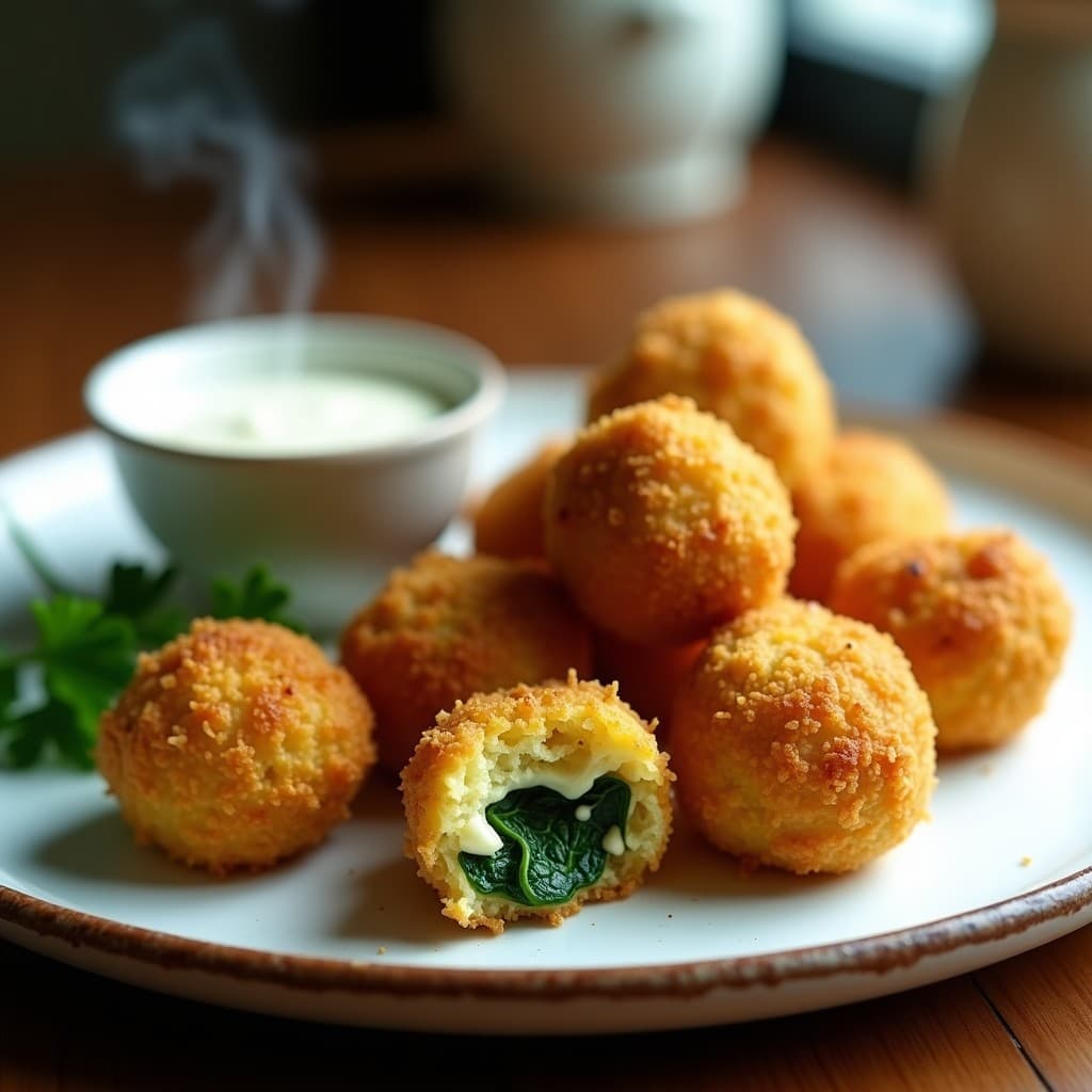 Croquetas de Espinacas y Queso de Cabra en Sémola de Maíz: Receta Sin Gluten en Airfryer