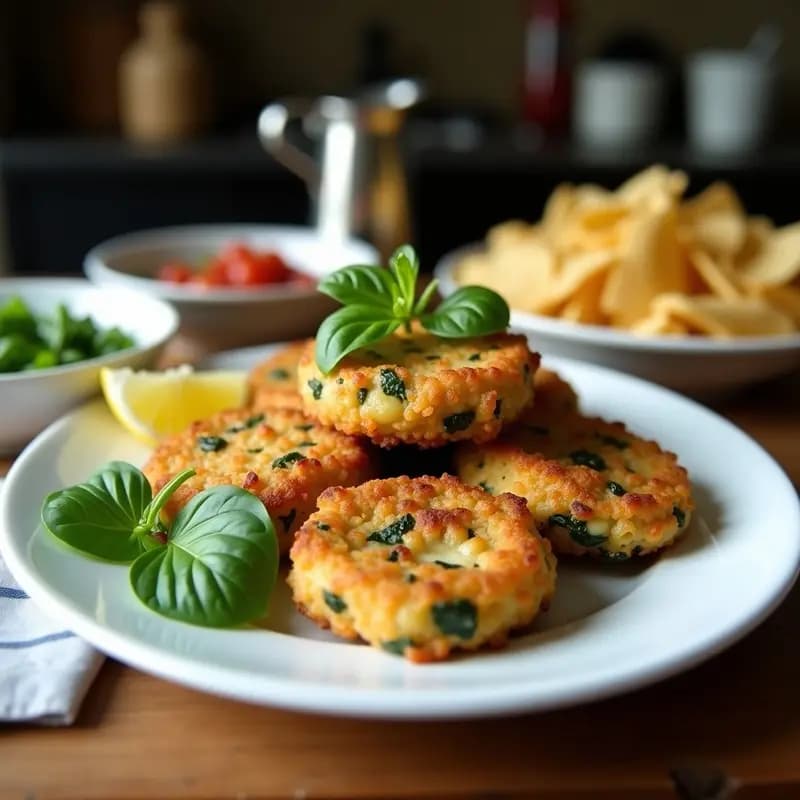 Croquetas de Espinacas y Queso Feta: Aperitivo Mediterráneo Crujiente y Bajo en Carbohidratos
