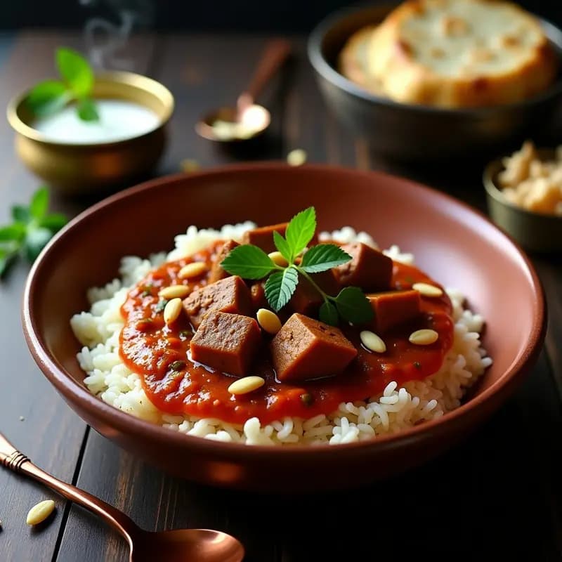 Curry de Cordero al Estilo Rogan Josh: Receta India con Arroz Basmati