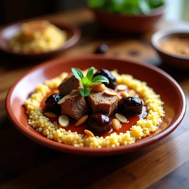 Cuscús Marroquí con Cordero y Ciruelas: Receta Festiva de Ramadán con Toque Dulce-Salado