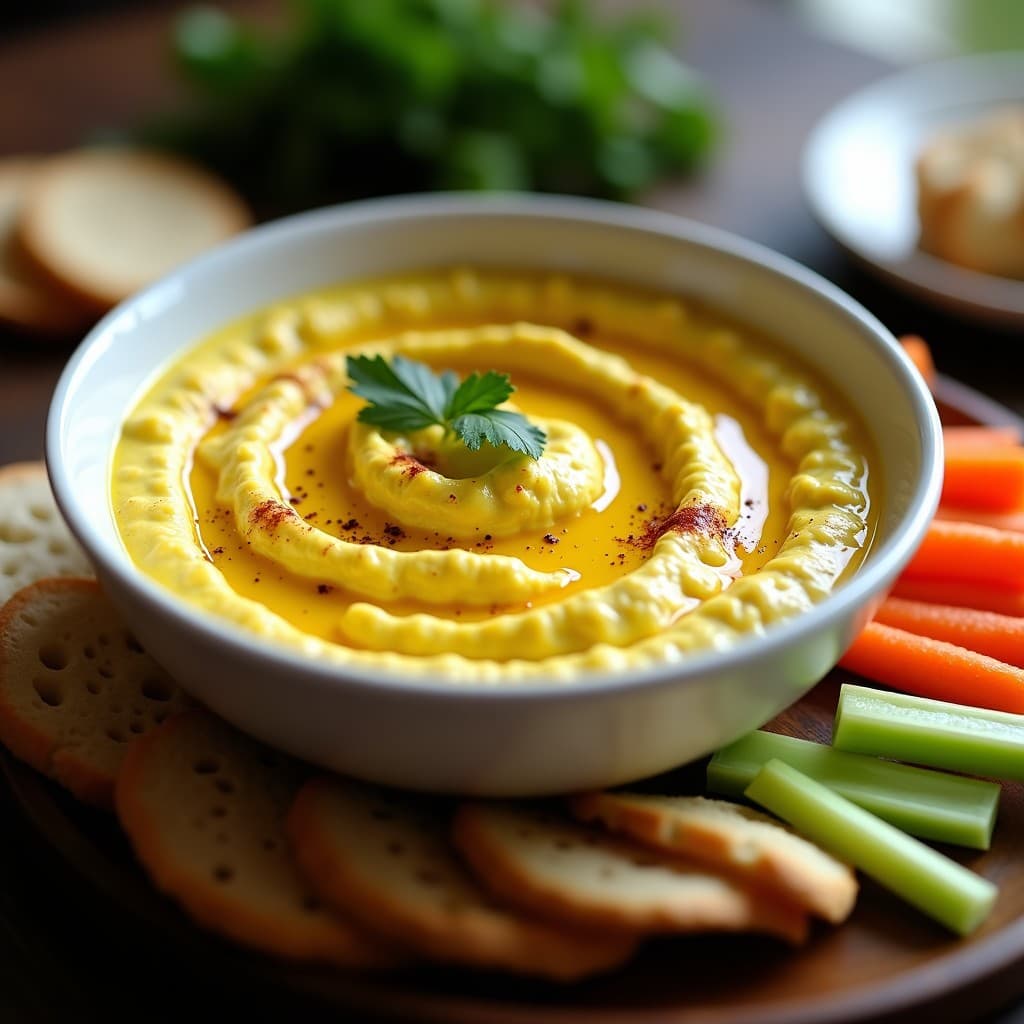 Dip de Calabacín Asado con Queso de Cúrcuma: Aperitivo Vegano y Sin Lactosa