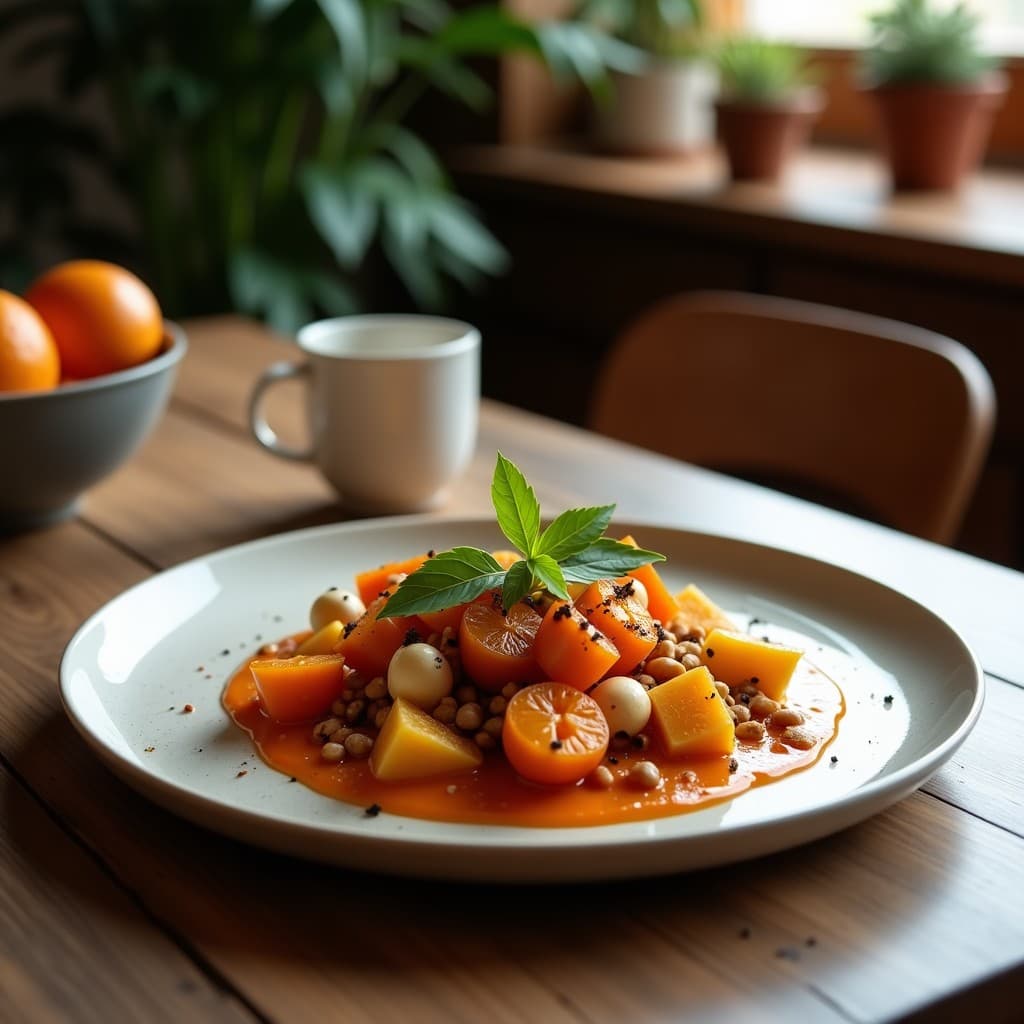 Embutido vegano de berenjena y nueces con especias ahumadas en láminas finas, servido en tabla de madera con pan integral y aceitunas, receta en Thermomix para fiambre casero.