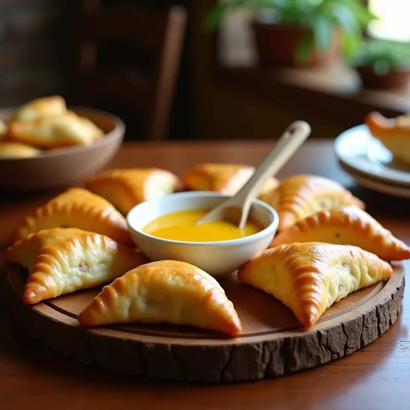 Empanadas de Queso Philadelphia y Jamón con Salsa de Miel Mostaza: El Bocado Salado-Dulce