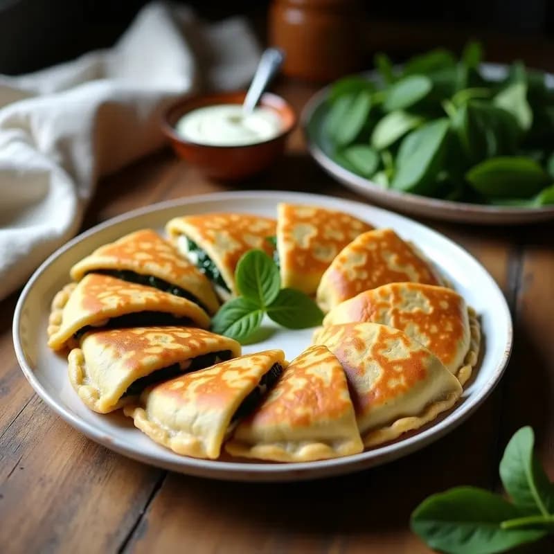 Empanadillas de Harina de Teff y Espinacas con Queso Vegano: Receta Etiopiana Sin Gluten